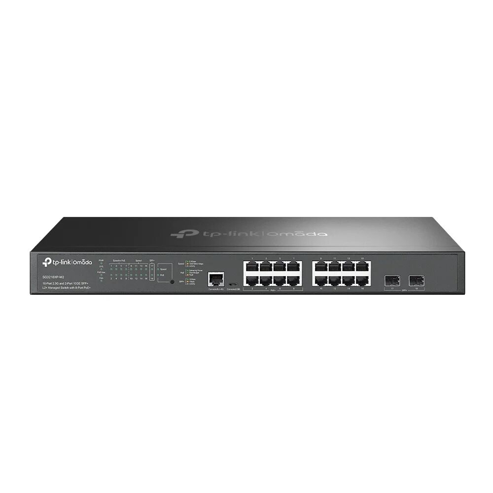 TP-Link Omada SG3218XP-M2 switch di rete Gestito L2+ 2.5G Ethernet (100/1000/2500) Supporto Power over (PoE) 1U Nero [SG3218XP-M2]