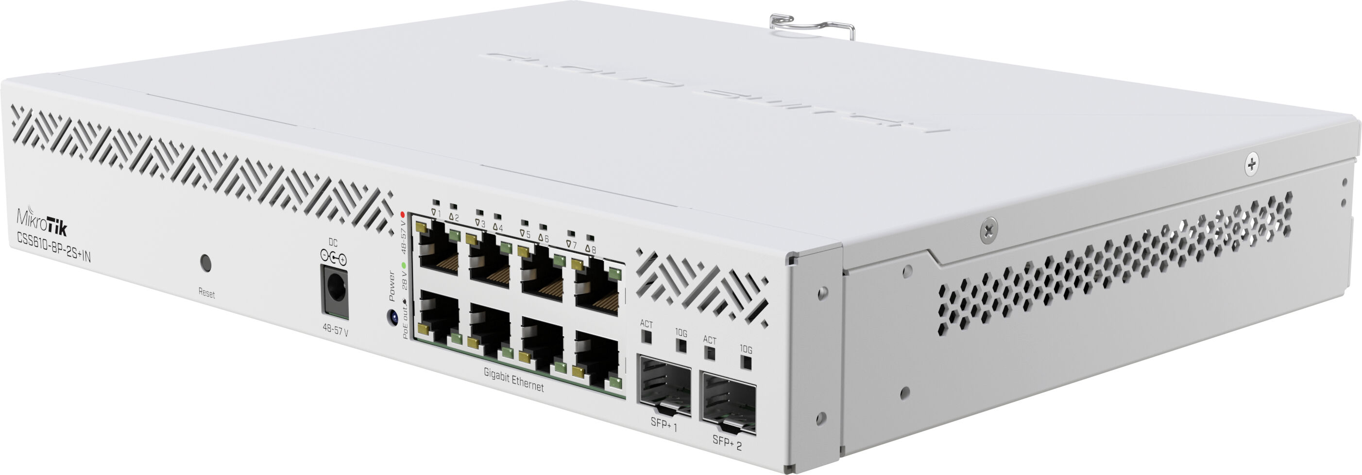 Mikrotik CSS610-8P-2S+IN switch di rete Gestito Gigabit Ethernet (10/100/1000) Supporto Power over (PoE) Bianco [CSS610-8P-2S+IN]