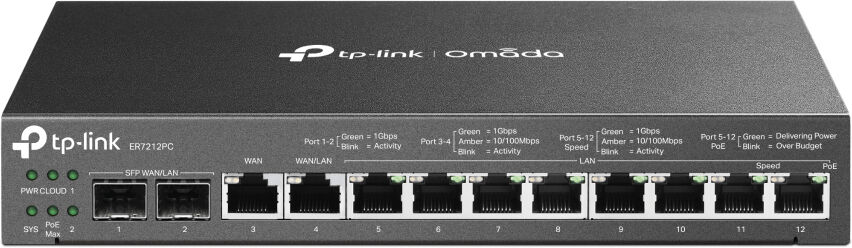 TP-Link Omada ER7212PC router cablato Gigabit Ethernet Nero [ER7212PC]