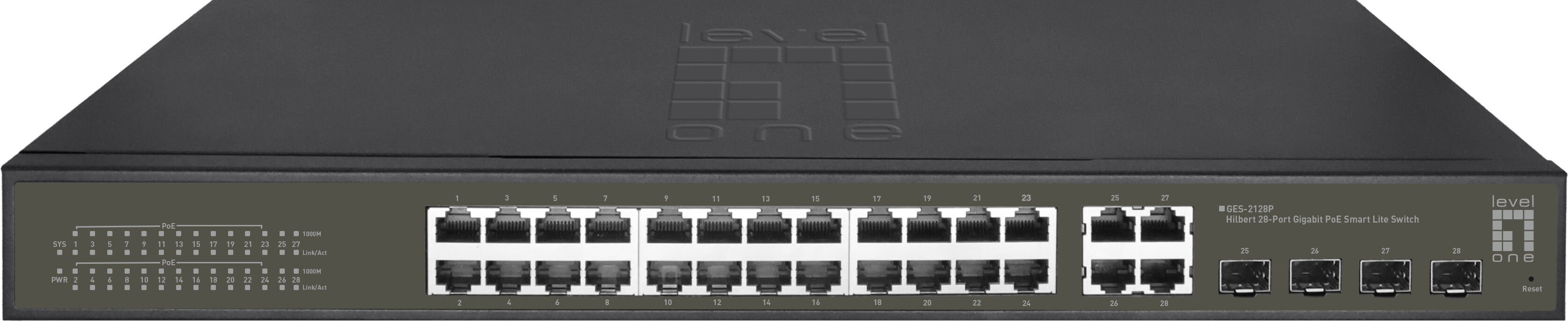 LevelOne GES-2128P switch di rete Gestito L2 Gigabit Ethernet (10/100/1000) Supporto Power over (PoE) Nero [GES-2128P]