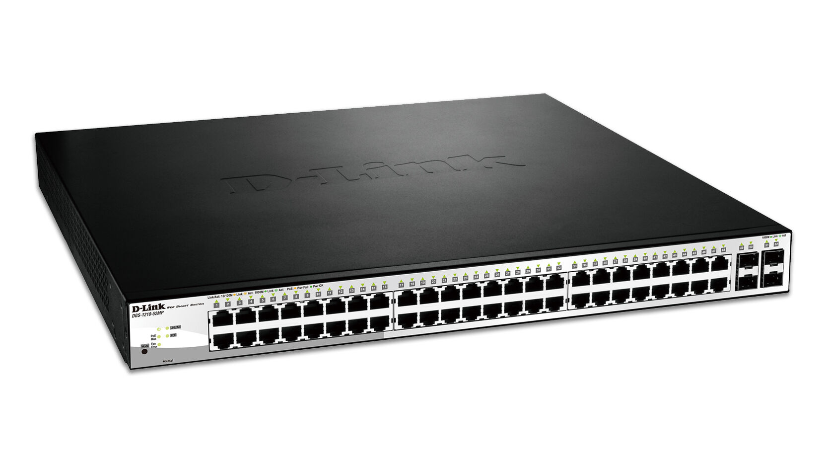 D-Link DGS-1210-52MP switch di rete Gestito L2 Gigabit Ethernet (10/100/1000) Supporto Power over (PoE) 1U Nero [DGS-1210-52MP]