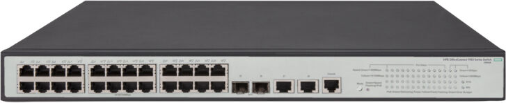 HP Switch di rete  OfficeConnect 1950 24G 2SFP+ 2XGT PoE+ Gestito L3 Gigabit Ethernet (10/100/1000) Grigio 1U Supporto Power over (PoE) [JG962A]