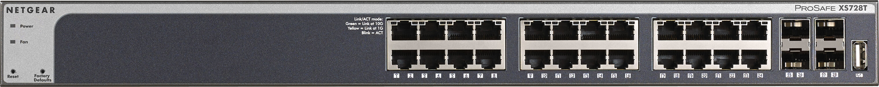 Netgear Switch di rete  XS728T Gestito L2+/L3 10G Ethernet (100/1000/10000) Nero [XS728T-100NES]