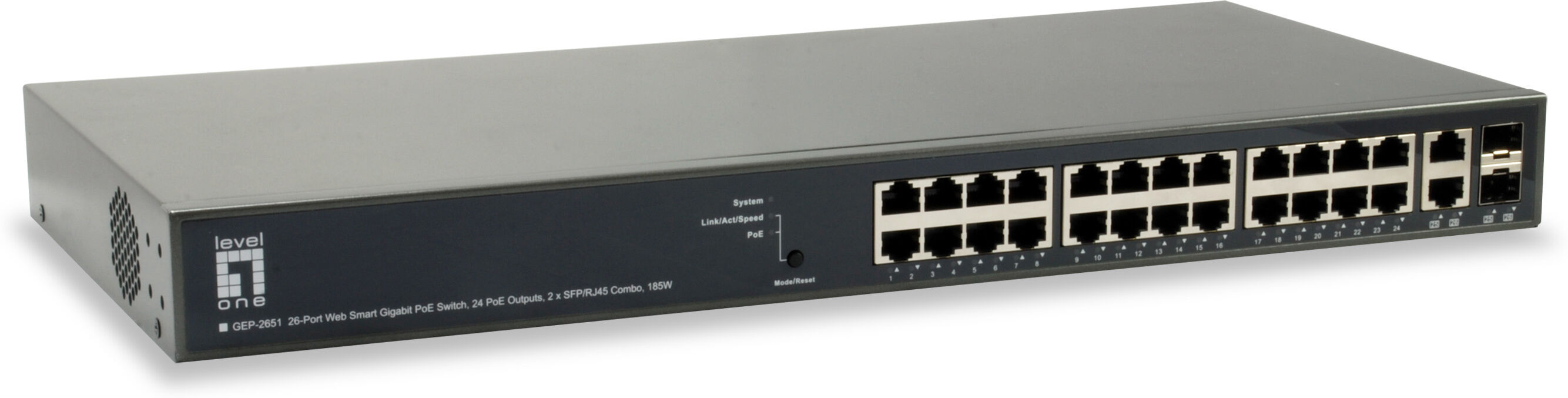 LevelOne GEP-2651 switch di rete Gestito L3 Gigabit Ethernet (10/100/1000) Supporto Power over (PoE) Nero [GEP-2651]