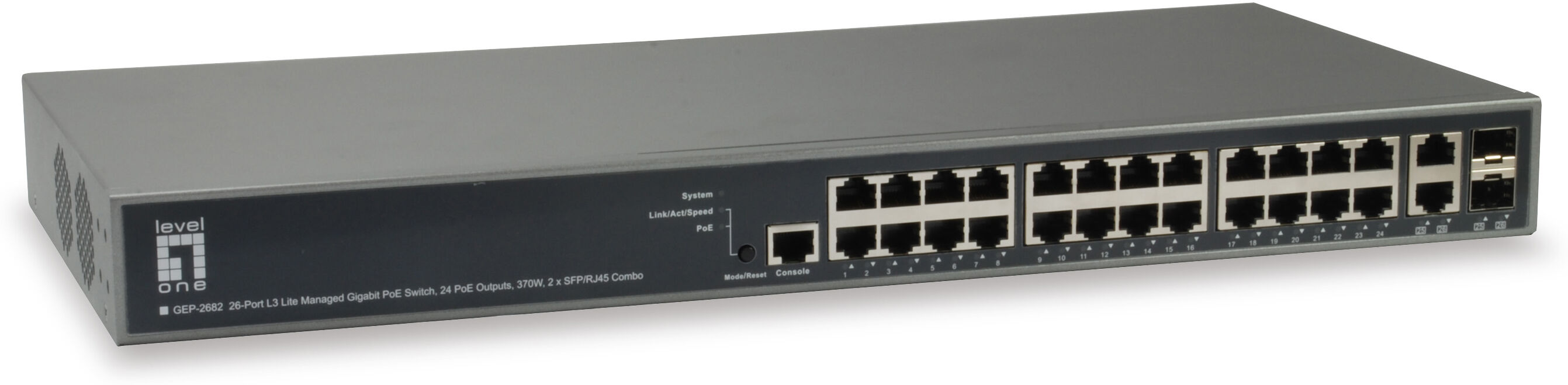 Switch di rete  LevelOne GEP-2682 Gestito L3 Gigabit Ethernet (10/100/1000) Supporto Power over (PoE) [GEP-2682]