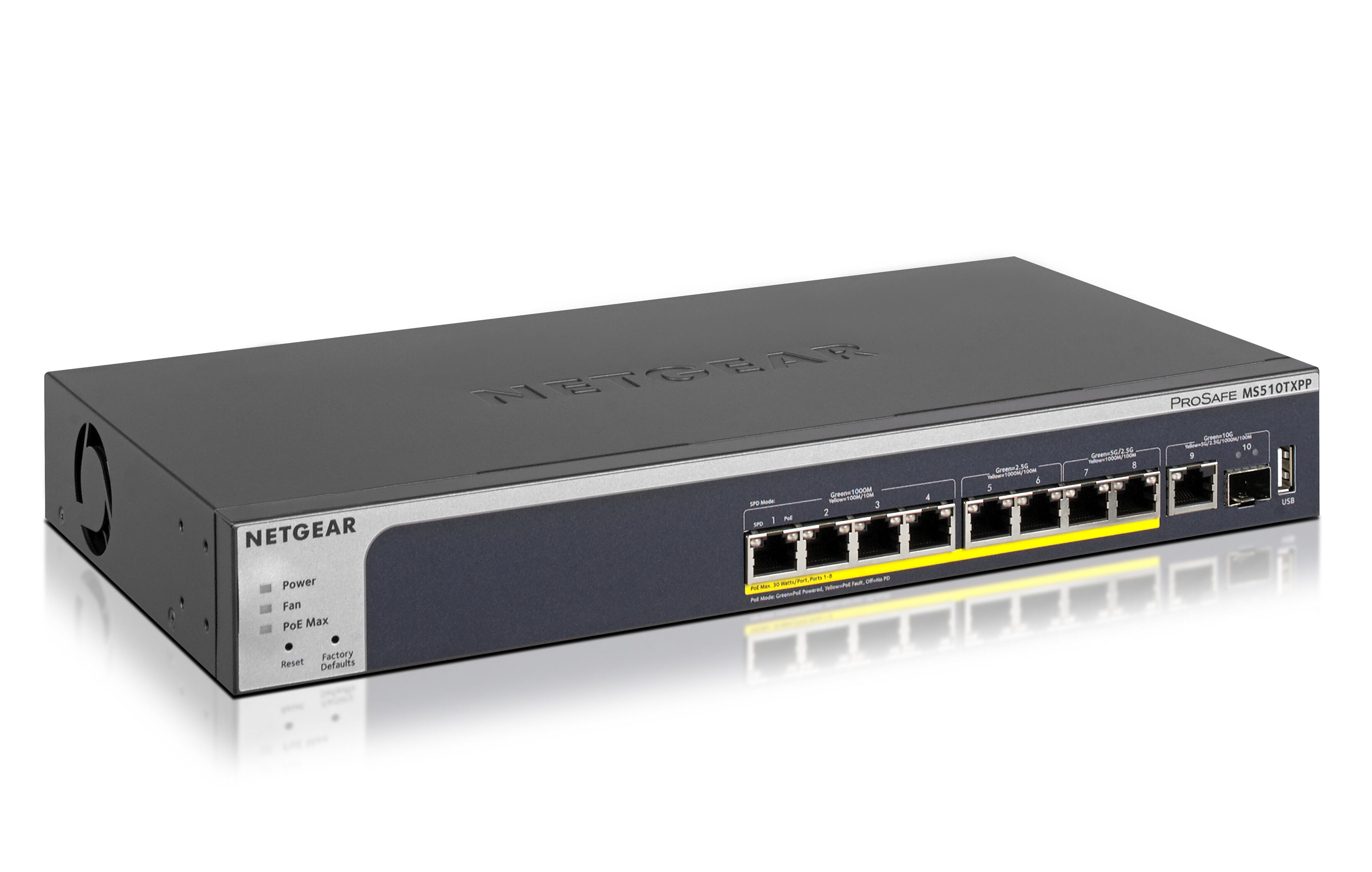 Netgear Switch di rete  MS510TXPP Gestito L2/L3/L4 10G Ethernet (100/1000/10000) Supporto Power over (PoE) Grigio [MS510TXPP-100EUS]
