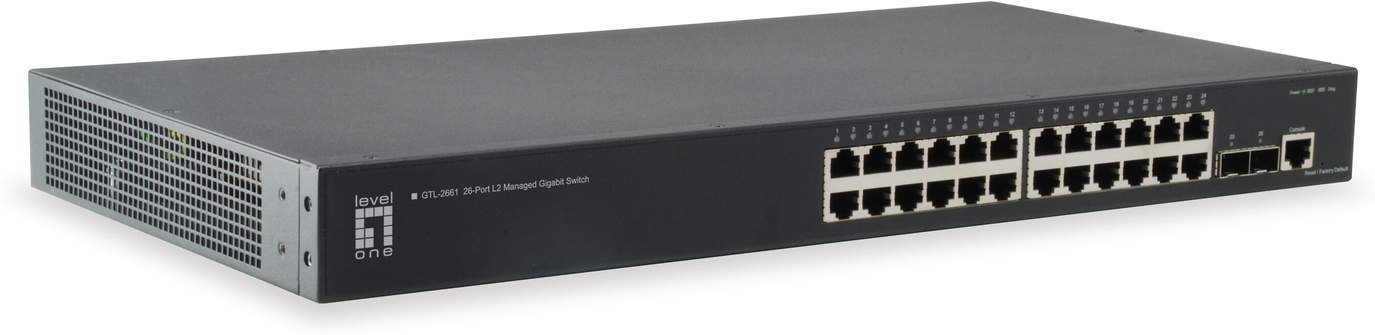 LevelOne GTL-2661 switch di rete Gestito L2 Gigabit Ethernet (10/100/1000) Nero [GTL-2661]