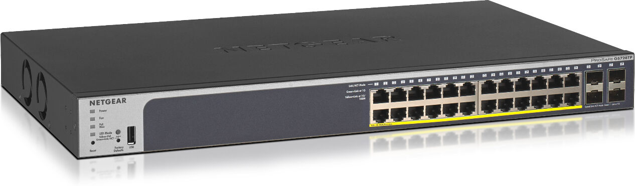 Netgear Switch di rete  GS728TP Gestito L2/L3/L4 Gigabit Ethernet (10/100/1000) Supporto Power over (PoE) 1U Nero [GS728TP-200EUS]