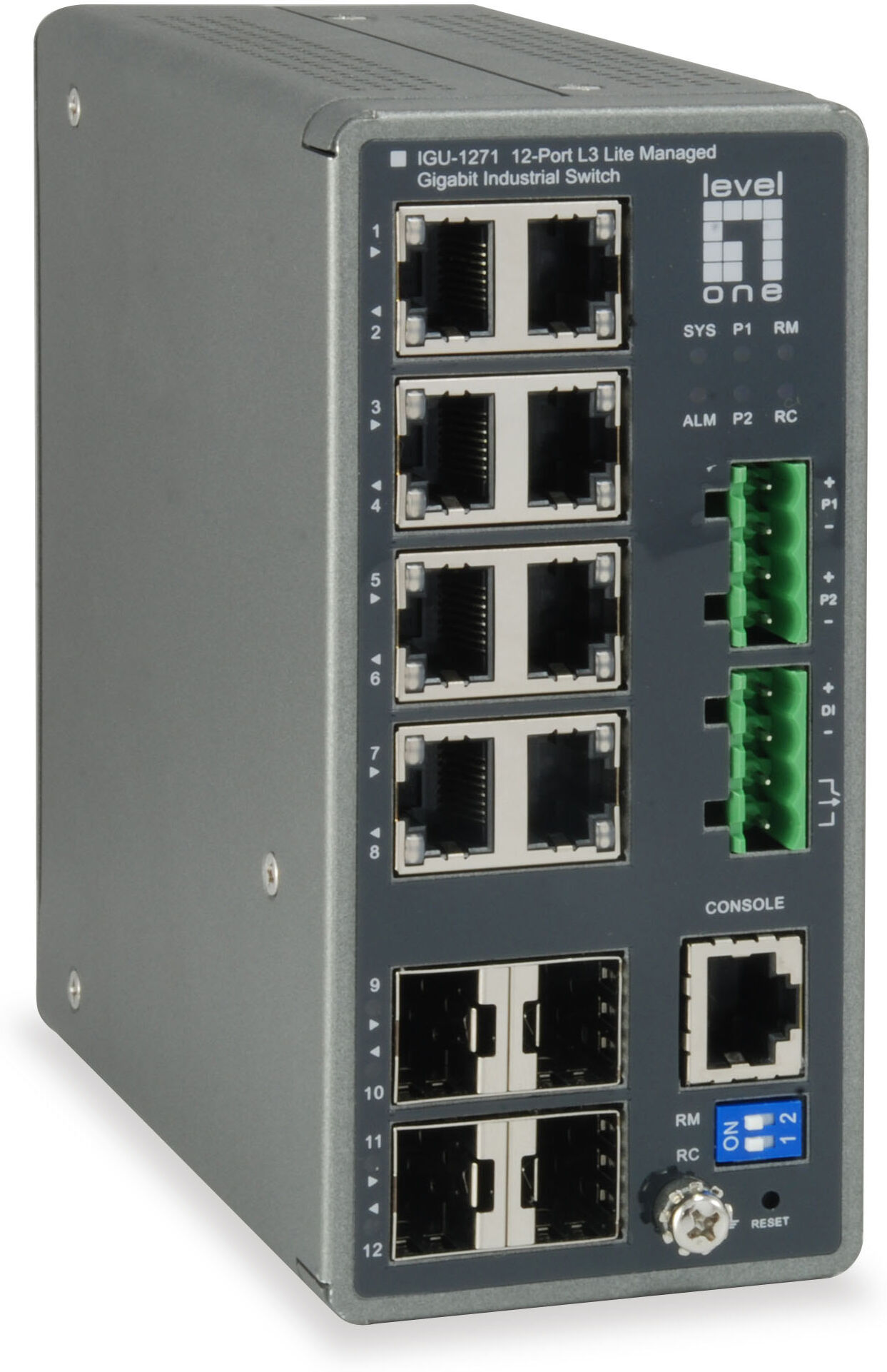 LevelOne IGU-1271 switch di rete Gestito L3 Gigabit Ethernet (10/100/1000) Grigio [IGU-1271]