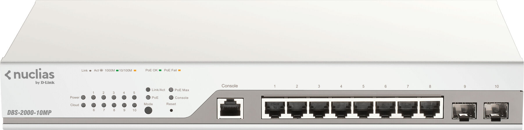 D-Link DBS-2000-10MP switch di rete Gestito L2 Gigabit Ethernet (10/100/1000) Supporto Power over (PoE) Grigio [DBS-2000-10MP]