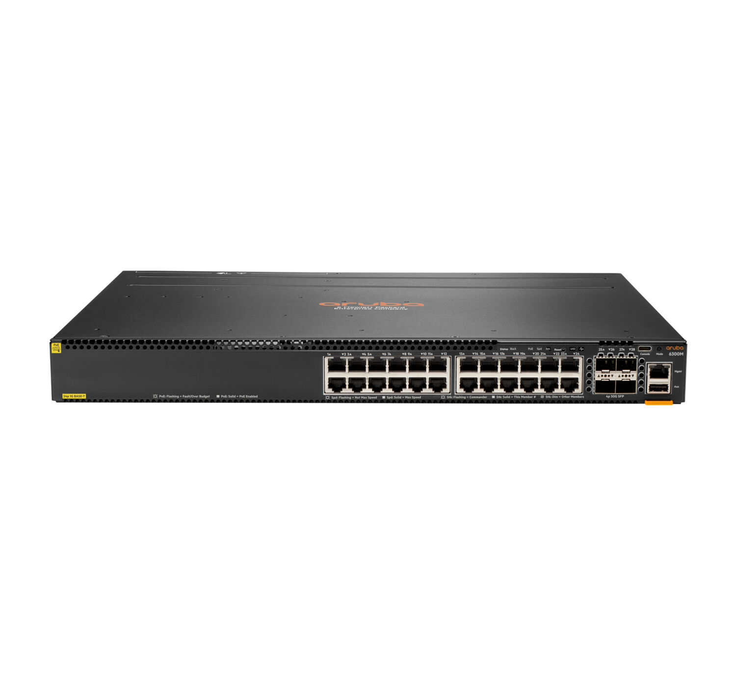 HP Switch di rete  Aruba 6300M Gestito L3 Gigabit Ethernet (10/100/1000) Supporto Power over (PoE) 1U Grigio [JL662A]