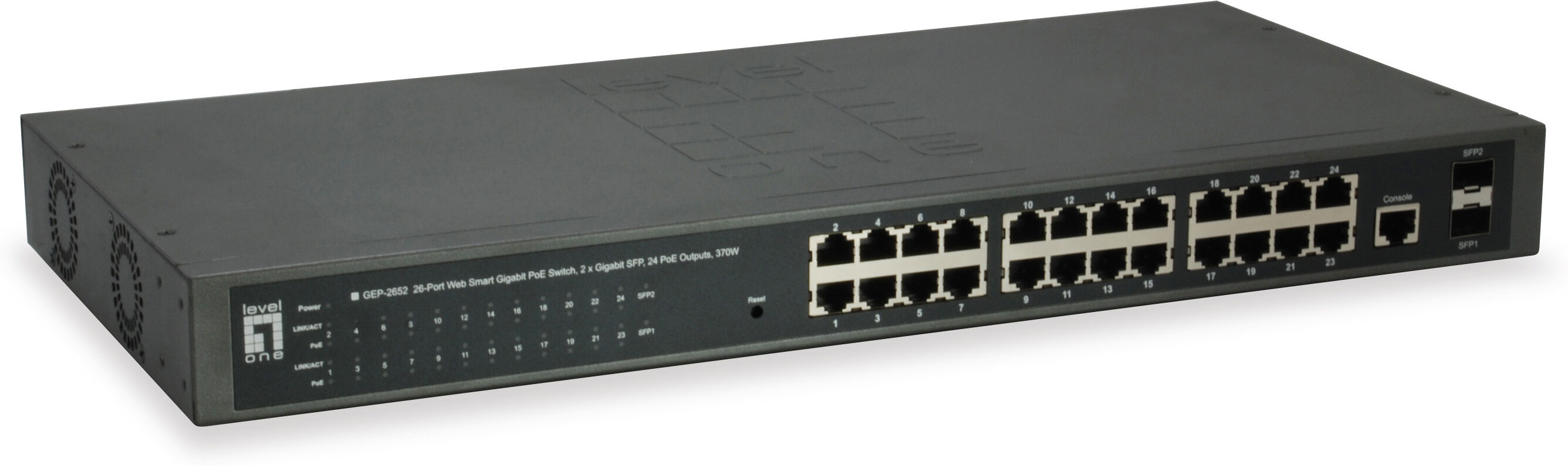 LevelOne Switch di rete  GEP-2652 Gestito L2 Gigabit Ethernet (10/100/1000) Grigio Supporto Power over (PoE) [GEP-2652]