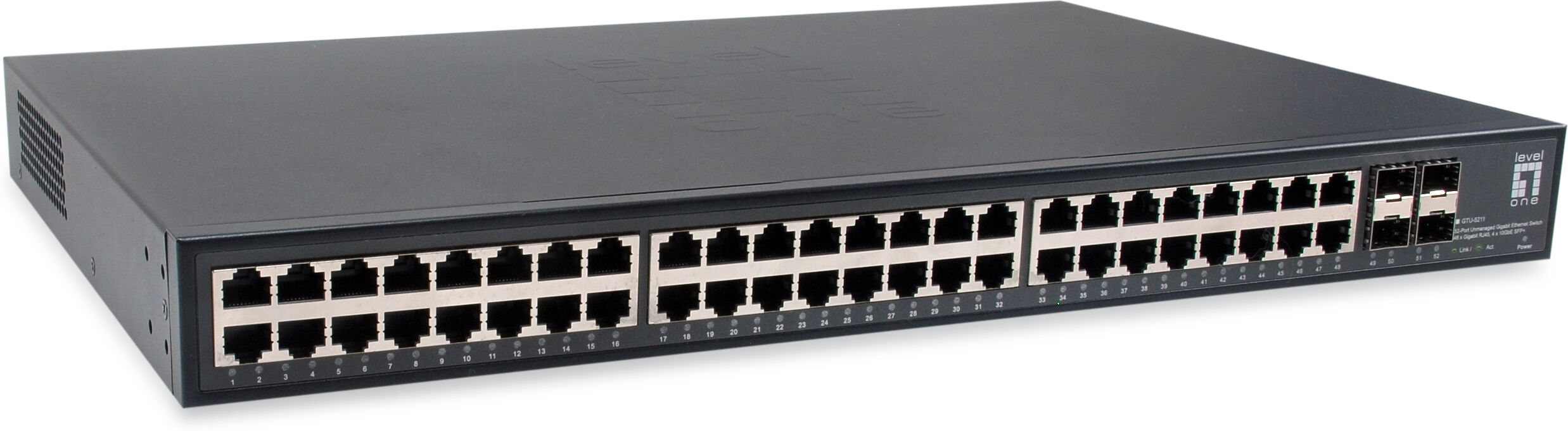 LevelOne GTU-5211 switch di rete Non gestito Gigabit Ethernet (10/100/1000) Nero [GTU-5211]