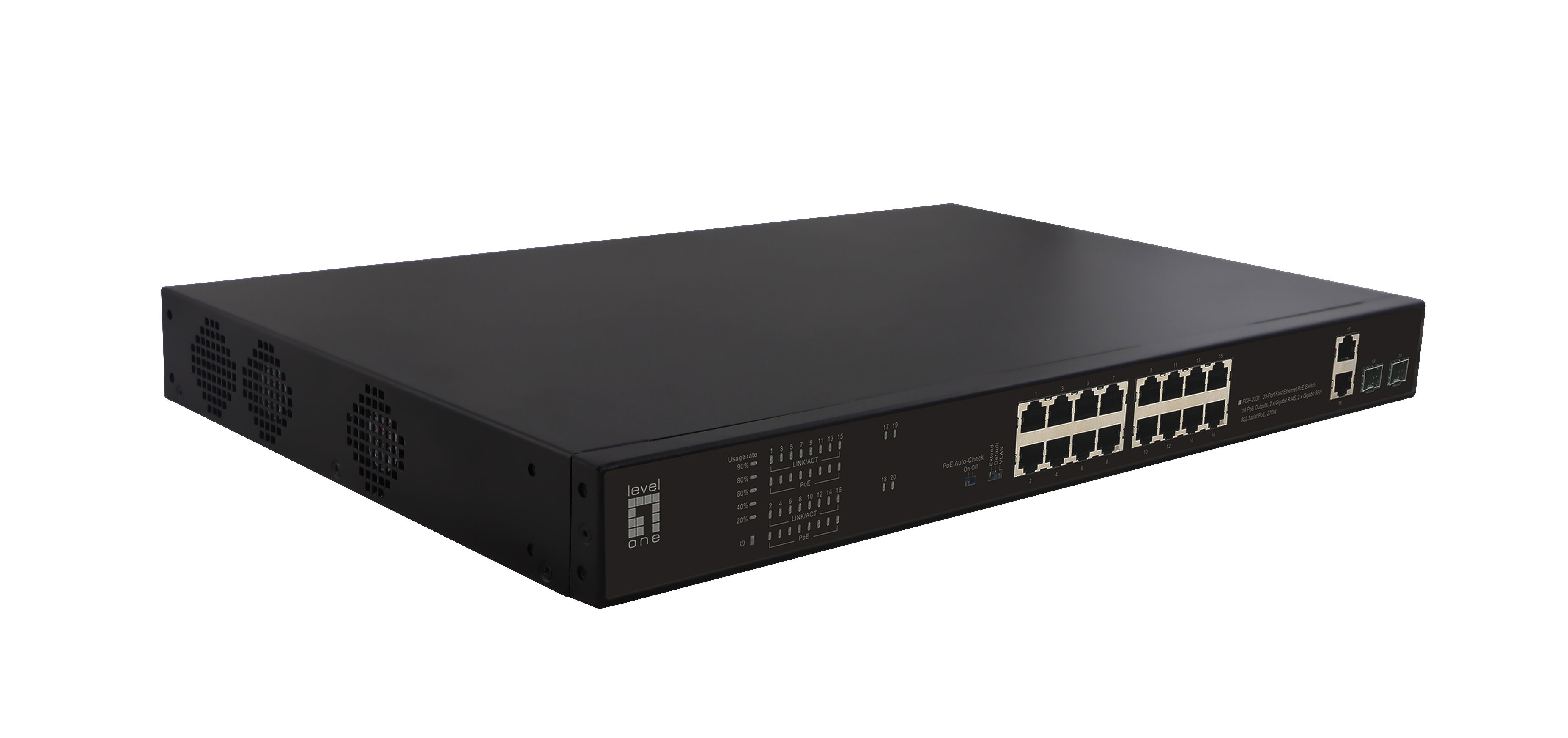 LevelOne FGP-2031 switch di rete Non gestito Fast Ethernet (10/100) Supporto Power over (PoE) 1U Nero [FGP-2031]