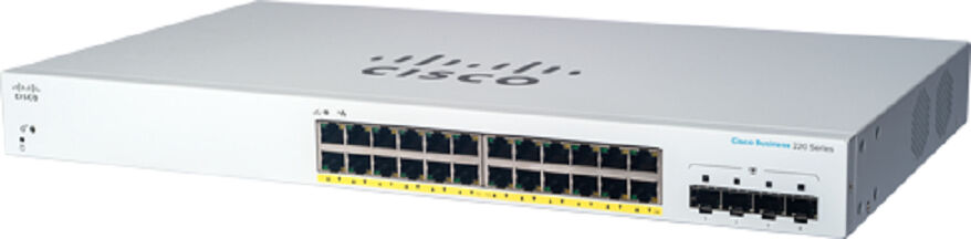 Cisco Systems Switch di rete  CBS220-24P-4G Gestito L2 Gigabit Ethernet (10/100/1000) Supporto Power over (PoE) 1U Bianco [CBS220-24P-4G-EU]