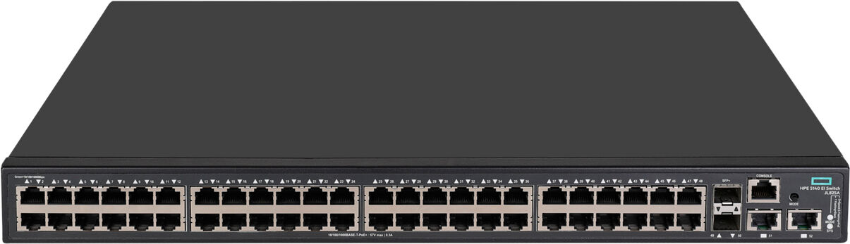 HP Switch di rete  FlexNetwork 5140 48G POE+ 2SFP+ 2XGT EI Gestito L3 Gigabit Ethernet (10/100/1000) Supporto Power over (PoE) 1U [JL825A#ABB]