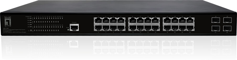 LevelOne GEP-2861 switch di rete Gestito L2 Gigabit Ethernet (10/100/1000) Supporto Power over (PoE) 1U Nero [GEP-2861]