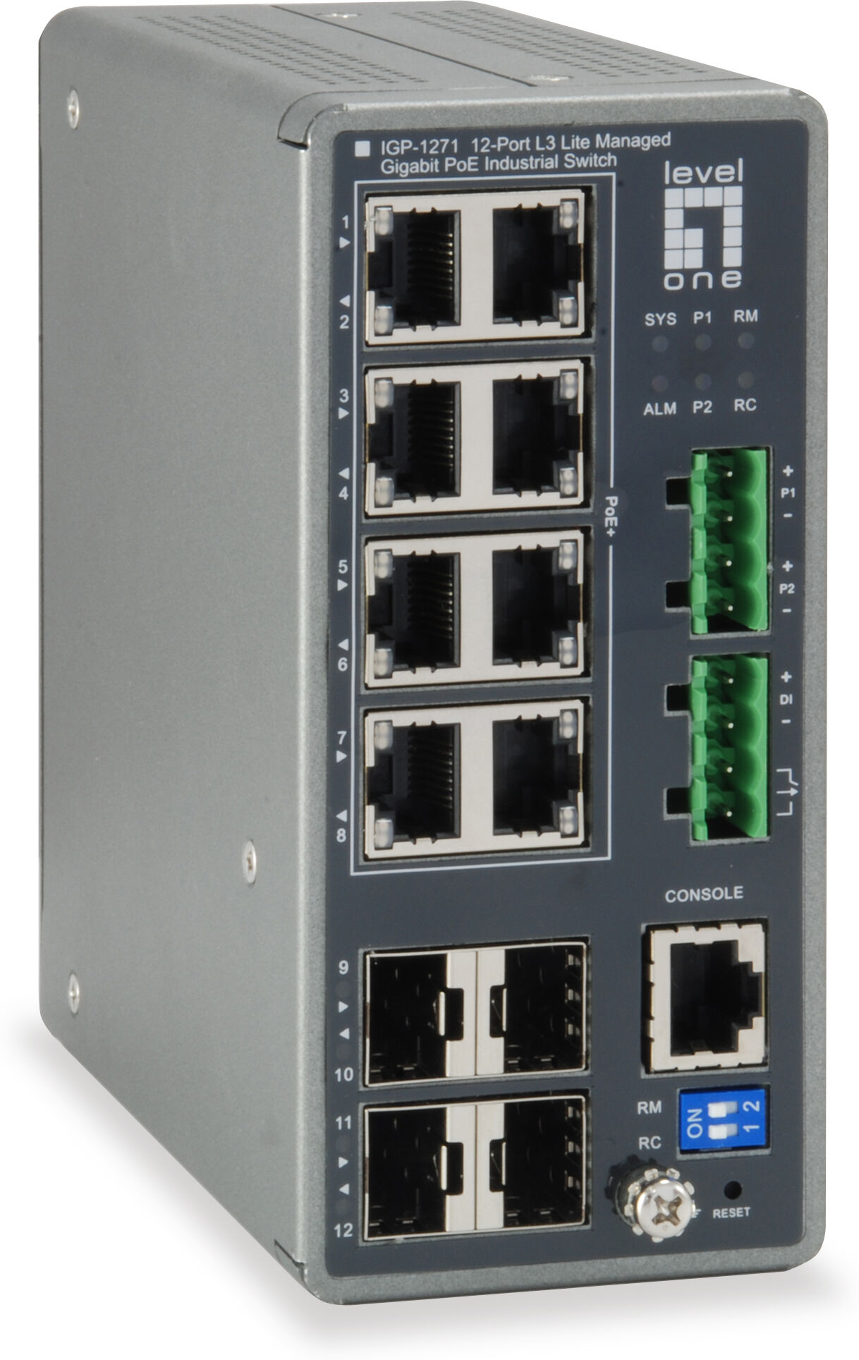 LevelOne IGP-1271 switch di rete Gestito L3 Gigabit Ethernet (10/100/1000) Supporto Power over (PoE) Grigio [55052207]