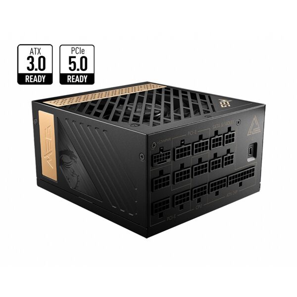 msi meg ai1300p pcie5 alimentatore per computer 1300 w 24-pin atx nero [306-7zp4a11-ce0]