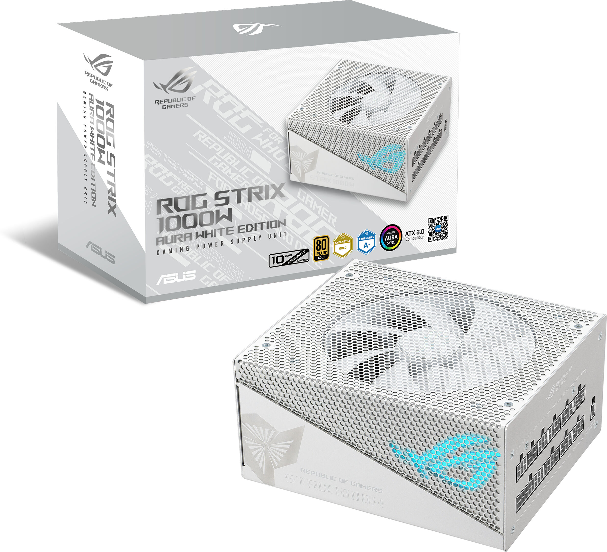 Asus ROG -STRIX-1000G-AURA-WHITE-GAMING alimentatore per computer 1000 W 24-pin ATX Bianco [90YE00P5-B0NA00]