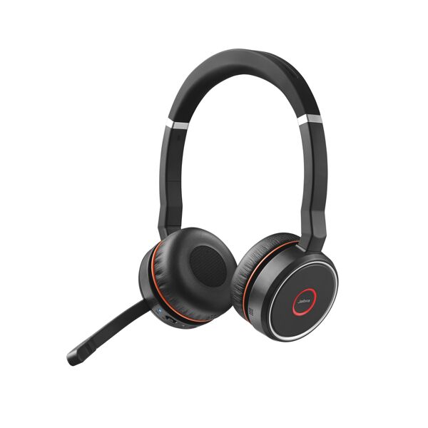 jabra cuffia con microfono  evolve 75 uc stereo auricolare con cavo e senza a padiglione ufficio micro-usb bluetooth nero, rosso [7599-838-109]