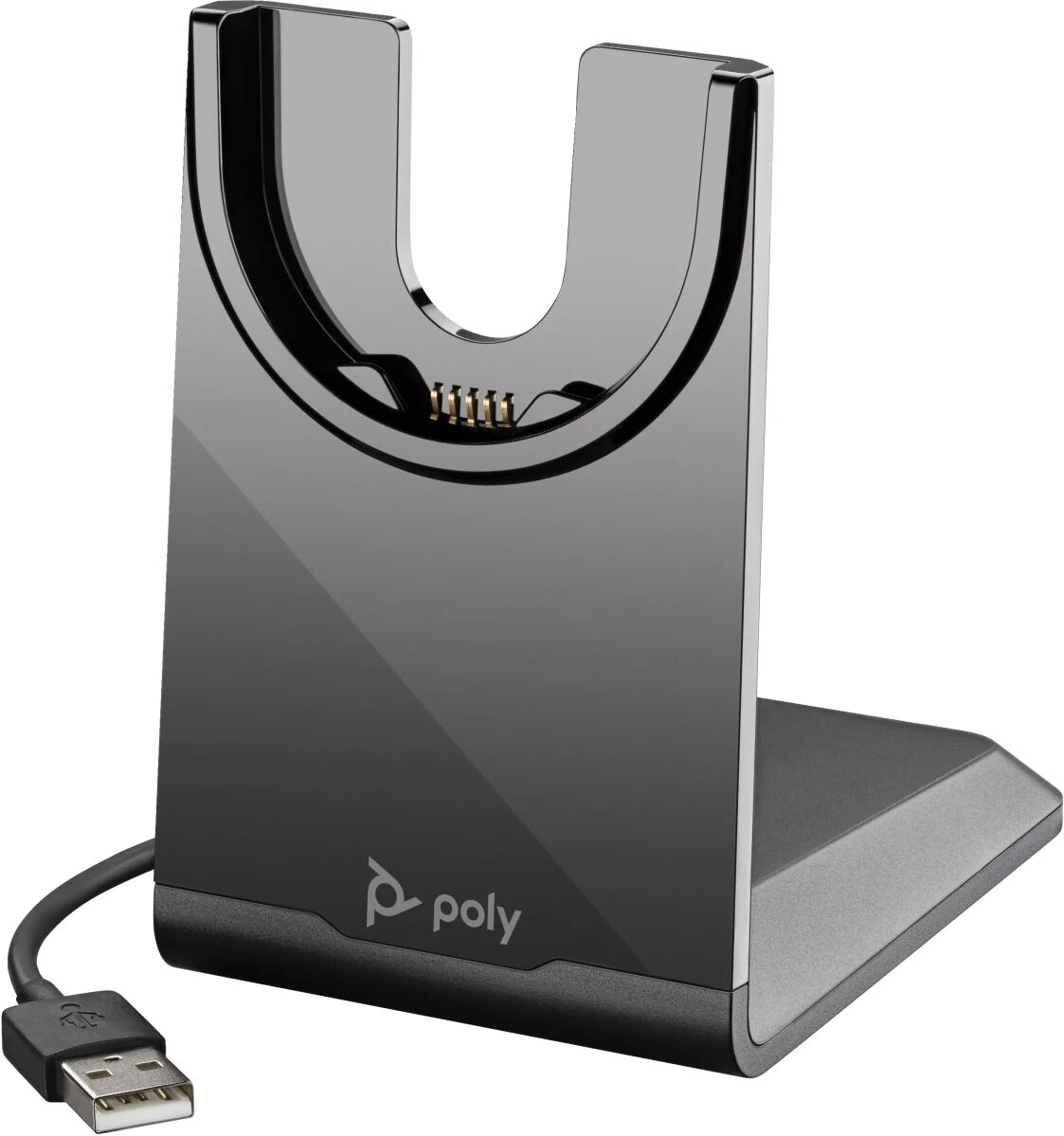 poly cuffia con microfono  cuffie voyager focus 2 uc + cavo da usb-a a usb-c supporto per ricarica