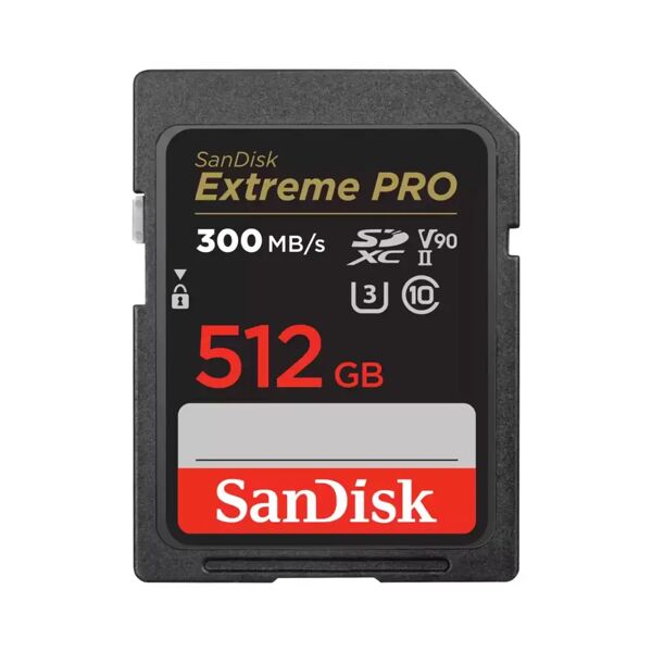 sandisk memoria flash  extreme pro 512 gb sdxc uhs-ii classe 10 [sdsdxdk-512g-gn4in]