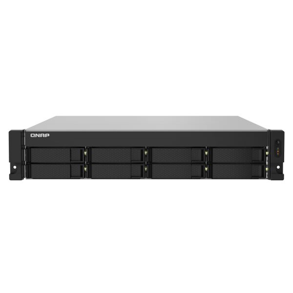 qnap server nas  ts-832pxu armadio (2u) collegamento ethernet lan alluminio, nero al324 [ts-832pxu-4g]