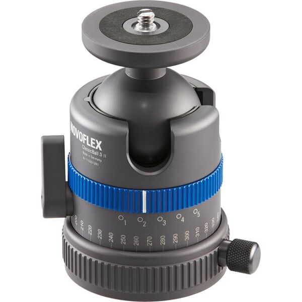 novoflex testa per treppiedi  cb3 ii testa treppiede nero, blu metallo 1/4, 3/8 palla [cb3 ii]