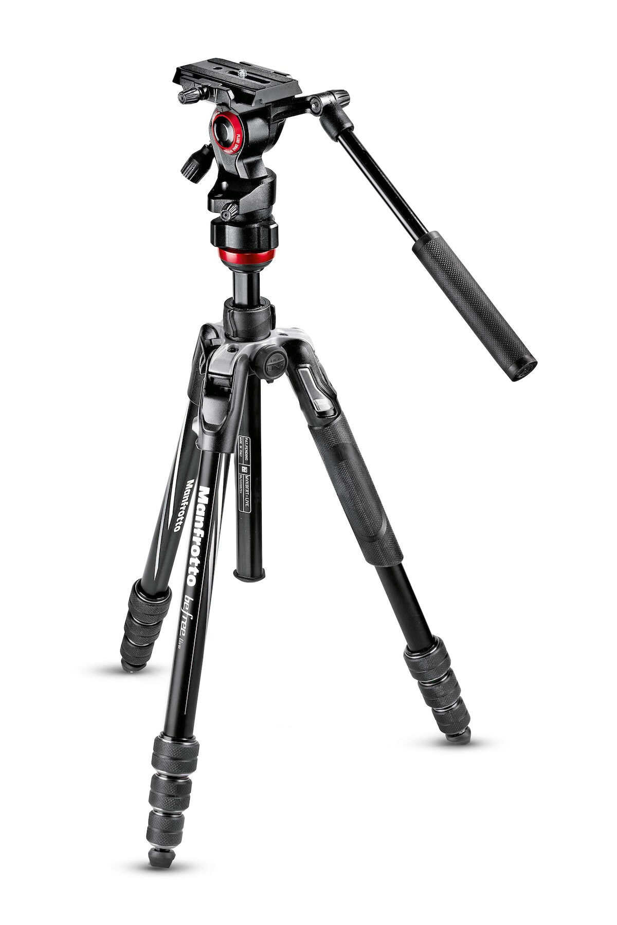 manfrotto mvkbfrt-live treppiede fotocamere digitali/film 3 gamba/gambe nero, rosso, argento [mvkbfrt-live]