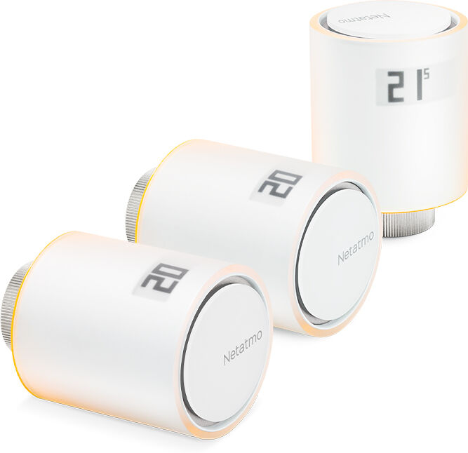 netatmo valvola del radiatore termostatico  set 3 valvole termostatiche intelligenti aggiuntive per il termostato intelligente e kit di base riscaldamento centralizzato [nbu-nav-eu]