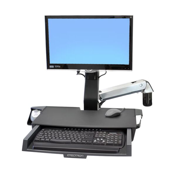 ergotron styleview sit-stand combo arm with worksurface 61 cm (24) parete [45-260-026]