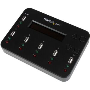 StarTech.com Docking Station per Unità Flash USB - Duplicatore/Eraser Standalone 1:5 Chiavette consente la copia del sistema, dei file e dell'unità a 1,5 GB/min, cancellazione 1 o 3 passaggi, Display LCD [USBDUP15]