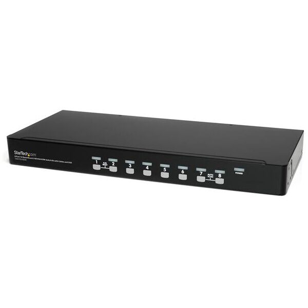 startech.com kit switch kvm usb montabile a rack 1u 8 porte con funzione osd e cavi [sv831dusbuk]