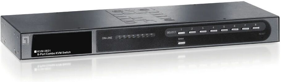 levelone kvm-0831 switch per keyboard-video-mouse (kvm) montaggio rack nero, grigio [kvm-0831]