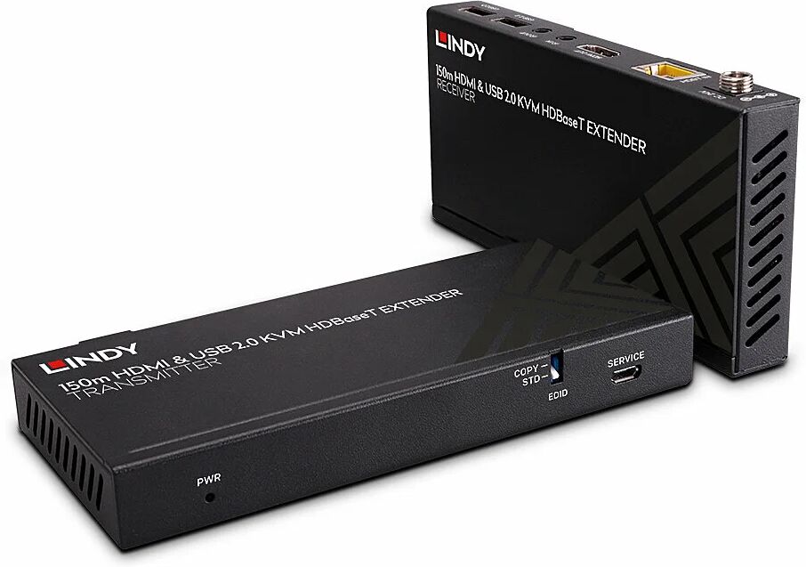 Lindy Extender HDBaseT Cat.6 KVM HDMI 4K60, USB 2.0 &amp; IR, 150m