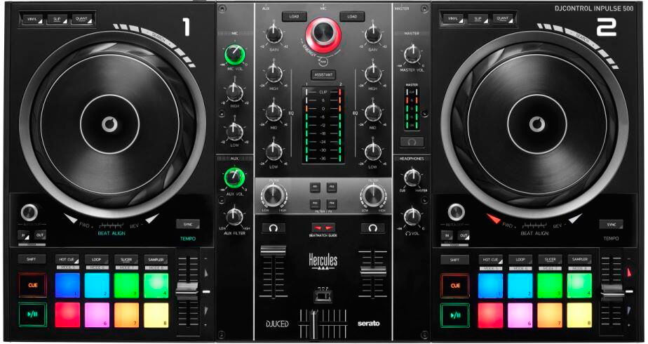 Hercules Controller per DJ  Inpulse 500 Mixer con controllo DVS (Digital Vinyl System) Nero [SS-1940]