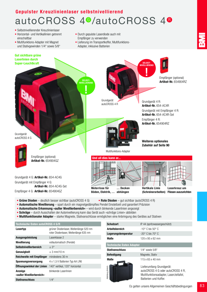 bmi telemetro  autocross 4 laser-set green [654-ac4g-set]