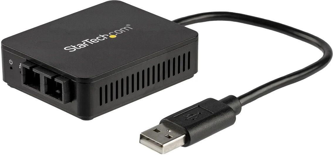 startech.com convertitore da usb a fibra ottica - 100 mbps adattatore di rete compatto 2.0 compatibile con multimodale duplex femmina 100base-fx sc / mmf 2km da lan [us100a20fxsc]