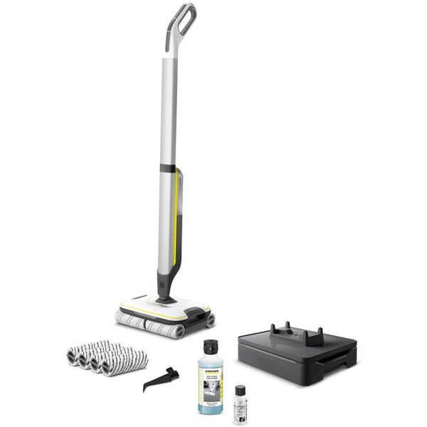 kärcher scopa elettrica  floor cleaner fc 7 cordless premium senza sacchetto argento, giallo [1.055-760.0]