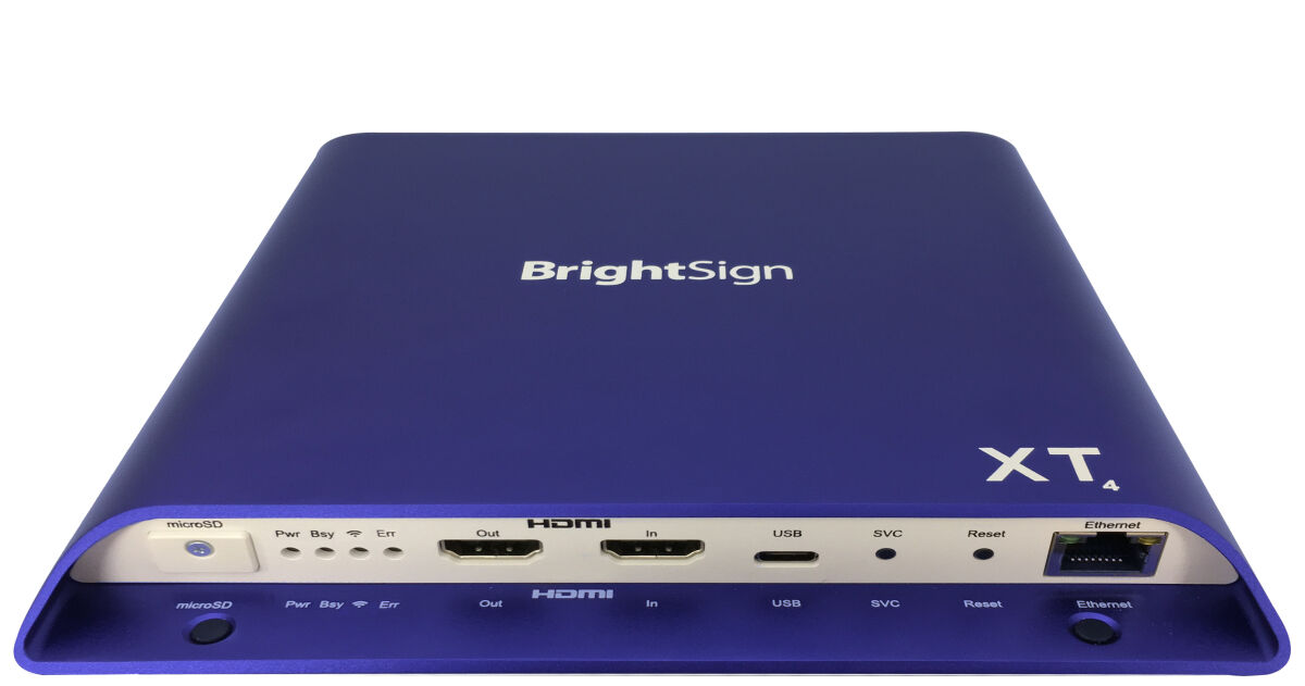 brightsign xt1144 lettore multimediale blu, bianco 4k ultra hd 4096 x 2160 pixel wi-fi [xt1144]