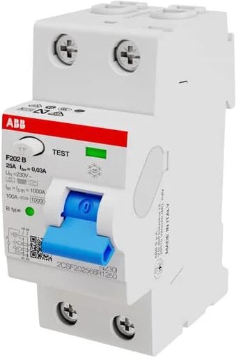 ABB F202 B-25/0.03 interruttore automatico Dispositivo a corrente residua 2 [2CSF202568R1250]