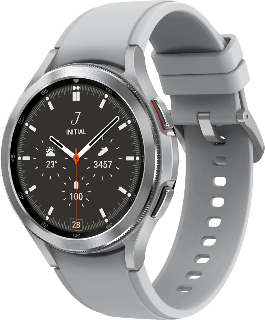 samsung smartwatch  galaxy watch4 classic 3,56 cm (1.4) oled 46 mm digitale 450 x pixel touch screen 4g argento wi-fi gps (satellitare) [sm-r895fzsadbt]