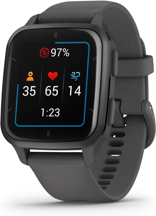 garmin venu sq 2, smartwatch, display 1,4 amoled, gps, cardio, spo2, 25+ app sport & fitness, workout, coach, pay, autonomia fino a 11 giorni (slate shadow gray)