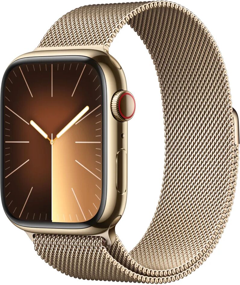 Apple Smartwatch  Watch Series 9 45 mm Digitale 396 x 484 Pixel Touch screen 4G Oro Wi-Fi GPS (satellitare) [MRMU3QF/A]