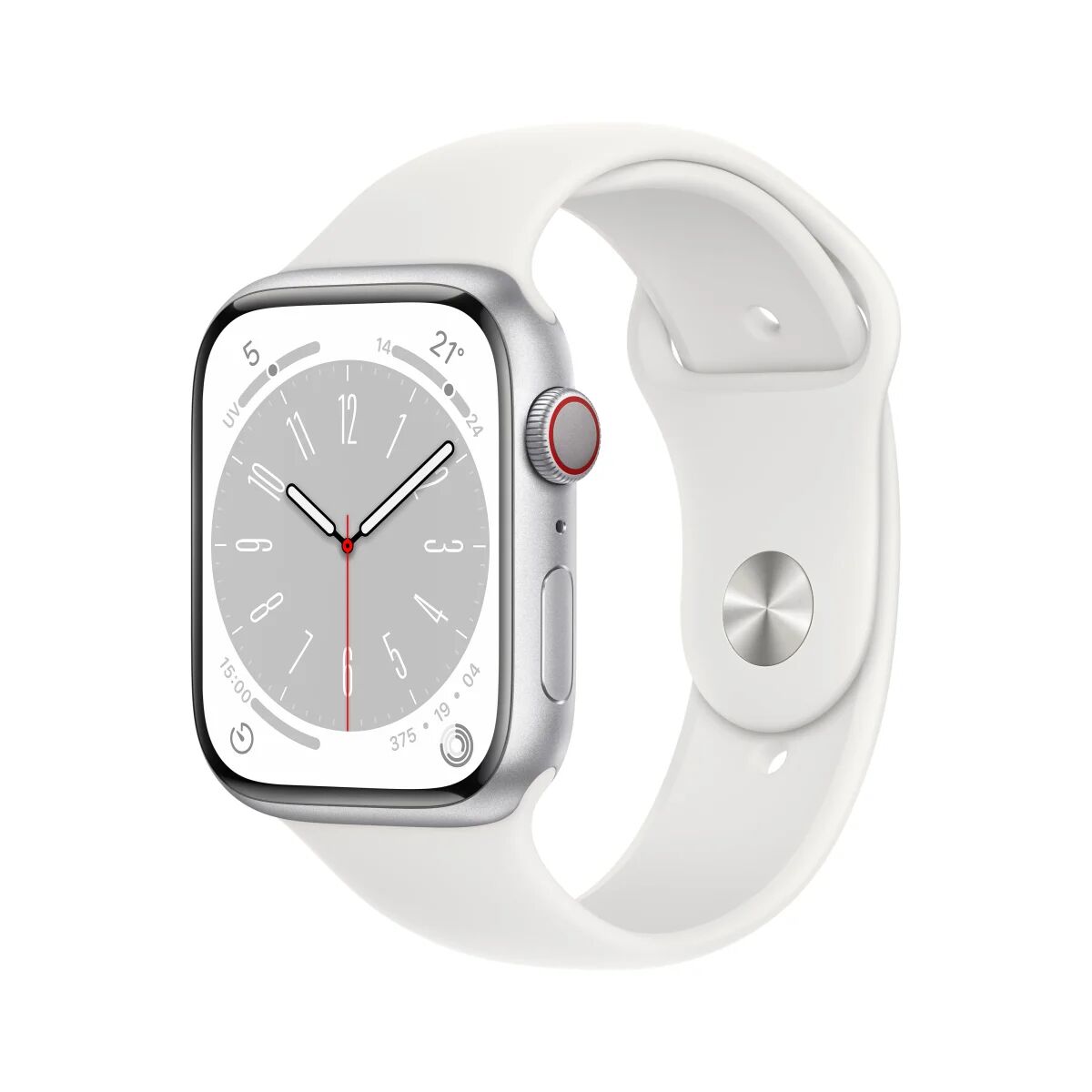 Apple Smartwatch  Watch Series 8 OLED 45 mm Digitale 396 x 484 Pixel Touch screen 4G Argento Wi-Fi GPS (satellitare) [MP4J3FD/A]