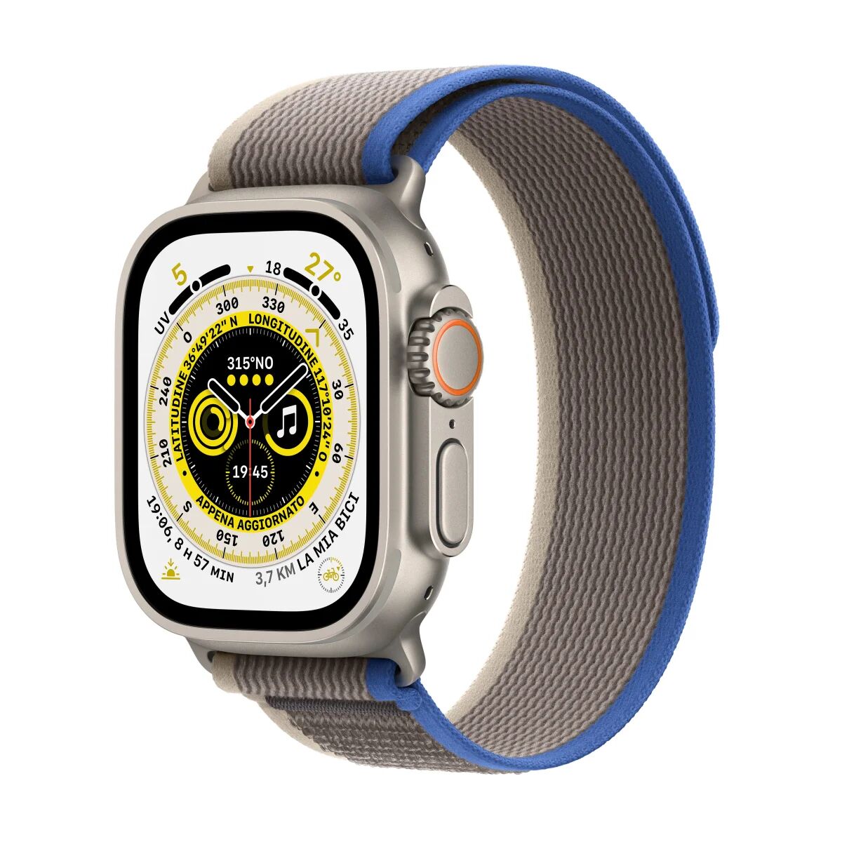 Apple Smartwatch  Watch Ultra OLED 49 mm Digitale 410 x 502 Pixel Touch screen 4G Titanio Wi-Fi GPS (satellitare) [MNHL3FD/A]