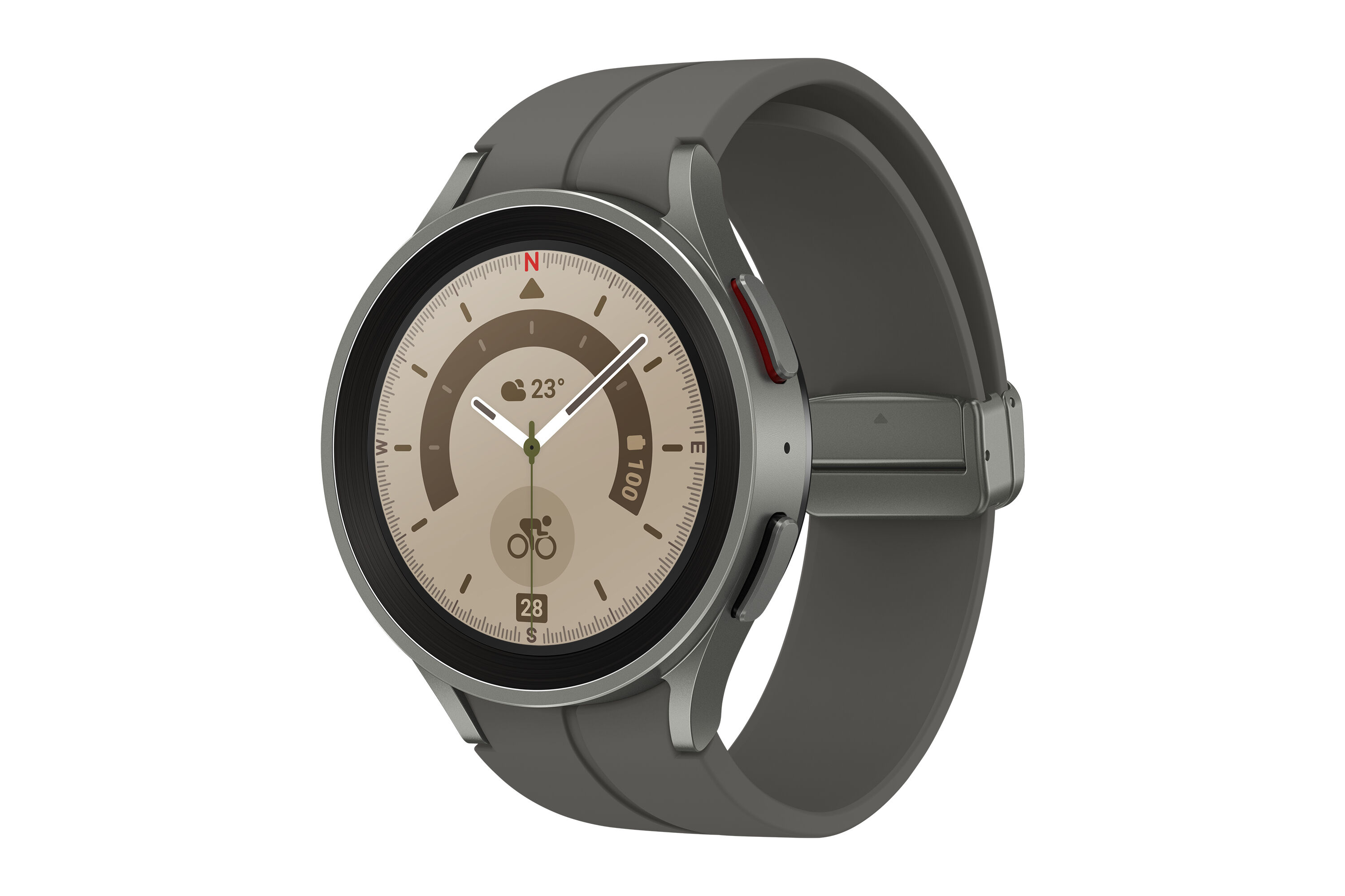 Samsung Smartwatch  Galaxy Watch5 Pro 3,56 cm (1.4") OLED 45 mm Digitale 450 x Pixel Touch screen Titanio Wi-Fi GPS (satellitare) [SM-R920NZTAEUE]