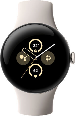 Google Smartwatch  Pixel Watch 2 AMOLED 41 mm Digitale Touch screen Argento Wi-Fi GPS (satellitare) [GA05031-DE]