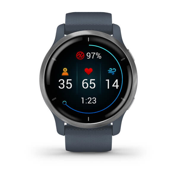 Garmin Smartwatch  Venu 2 3,3 cm (1.3") AMOLED 45 mm Digitale 416 x Pixel Touch screen Argento Wi-Fi GPS (satellitare) [010-02430-10]